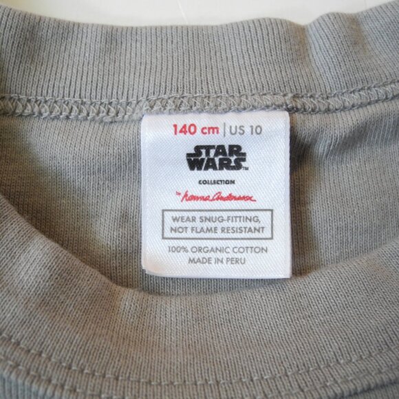 Hanna Andersson The Mandalorian Mando organic cotton long john pajamas 140 10 - Picture 2 of 2